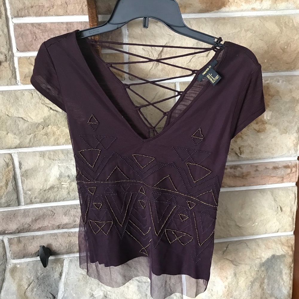 Maroon top